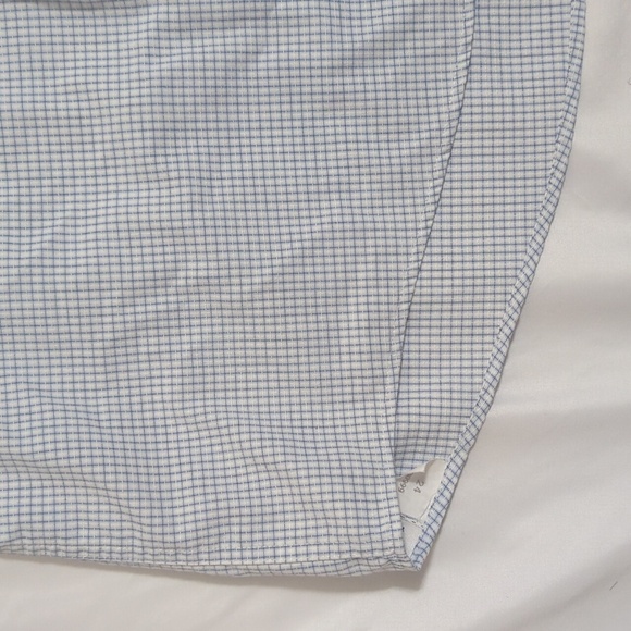 Van Heusen Grid Pattern Button Down Shirt, Color White/Blue Size 16 - Picture 6 of 14